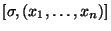 $ [\sigma, (x_1,\dots,x_n)$